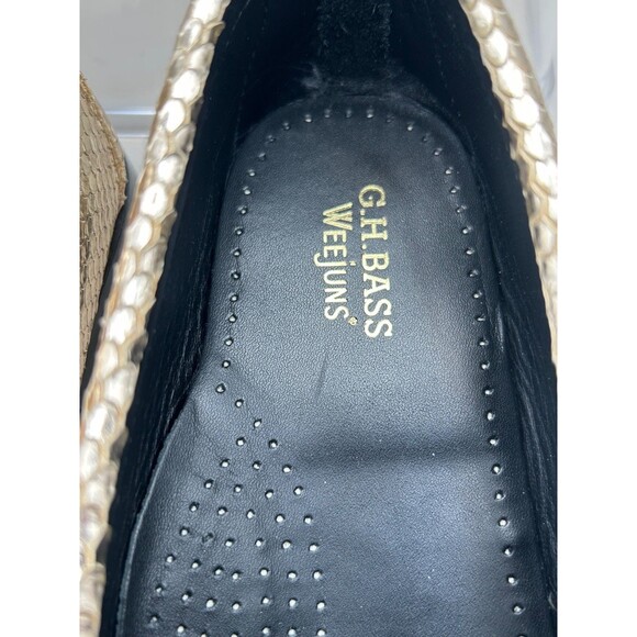 G.H. Bass Weejuns Lilianna Keeper Bit Gold Loafers Snake Women's Size 7.5 M - Picture 5 of 7